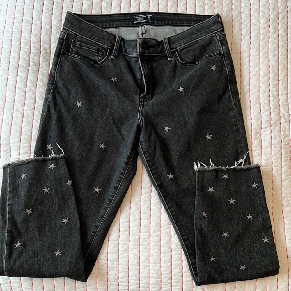 Abercrombie & Fitch Black Star Embroidered Jeans